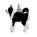 Sterling Silver Enameled Border Collie Dog Charm