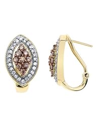 0.52 ct Marquise Cognac Vs Diamond Earrings 14k Gold