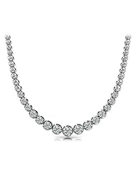 6.00 carat Ladys Round Cut Necklace in 18 karat White Gold