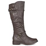 Brinley Co. Womens Tall Buckle Riding Boots Brown 7