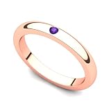 14k Rose Gold Bezel set Amethyst Band Ring