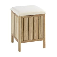 Wenko 18614100 Bad- und Wohnhocker Norway - Walnussholz, 39 x 52 x 39 cm