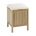 Wenko 18614100 Bad- und Wohnhocker Norway - Walnussholz, 39 x 52 x 39 cm