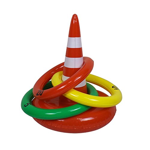 Inflatable Traffic Cone Ring Toss Game, 20" Tall Sporting Goods Outdoor