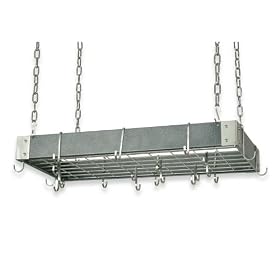 Royce Lighting RF41/BS Home Accents 30 Inch Metal Pot Rack Brushed Steel with Bonus Trivet