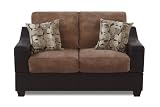 Loveseat in Cocoa Microfiber and Dark Espresso Leatherette