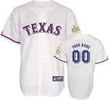 Texas Rangers Jersey: Personalized Home White Replica Jersey with 2011 World Series Participant Patch