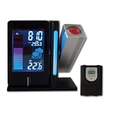 Inovaxion R�veil Projecteur RPM10 Radio Pilot� Pr�vision m�t�o par ic�ne mobile Horloge Calendrier R�veil Ecran couleurpar Inovaxion