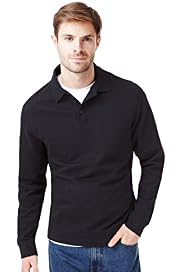 Pure Cotton Polo Collar Sweatshirt