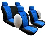 Racing Univerisal Car Seat Cover Full Set Blue/black with Airbags Cutout