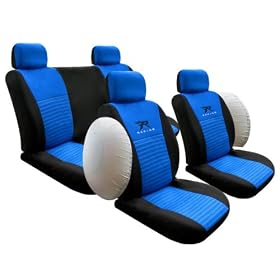 Univerisal Car Seat Cover Full Set with Airbags Cutout Racing Blue/black