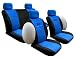 FINAL SALE...univerisal Car Seat Cover Full Set with Airbags Cutout Racing Blue/black