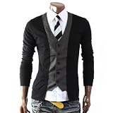 Doublju Mens Casual Stylish Slim Cardigan(W03C)