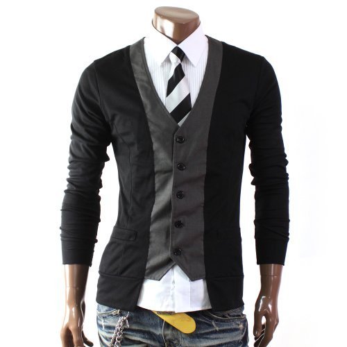 Doublju Mens Casual Stylish Slim Cardigan(W03C)