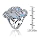 VictoriasJewelry Large White Gold Opaque Blue Square Cocktail Ring