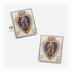 Purple Heart Stamp Cufflinks