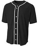A4 Men's Short Sleeve Full Button Baseball Top