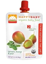 HAPPYBABY Organic Baby Food, Stage 2, Spinach, Mango & Pear, 3.5 Ounce Pouch (Pack of 16)
From HAPPYBABY
