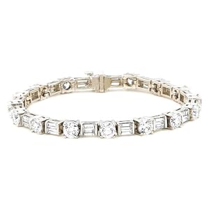 14k White Gold Baguette and Round Diamond Tennis Bracelet (10 1 3 cttw, H-I... by