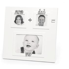 Mud Pie Baby Mom + Dad = Me Large White Equation Frame
