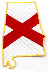 Alabama Shape Flag Embroidered Patch State Iron-On Emblem