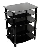 5-Shelf Media Component Stand- Black