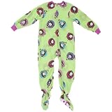 Komar Kids Green Monkey Footed Pajamas for Girls