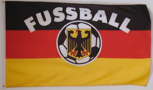 Michael & Rene Pflüger Barmstedt ® 4250517124966 Flagge Deutschland Fussball Fahne 90 x 150 cm Ösen Fanartikel Geschenkidee WM EM Bundesliga Deko