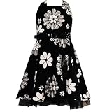 Plus Size Girls Clothes BLACK FLOWER Dress RARE EDITIONS Spring Girl 10.5-18.5