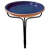 Sunswept 421HS-4 Terra Cotta Royal Blue Hanging-Standing Birdbath