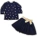 Jastore® Girls Blue Cartoon Clothing Sets Long Sleeve Top+Tutu Skirt Kids Clothes (3T)