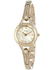 GUESS Womens U0135L2 Petite Vintage-Inspired Embellished Gold-Tone Watch