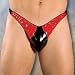 Men's Red with Black Patent PVC Thong Lycra Back Color Red and Black (as shown) One Size