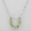 Necklace With 1.00ctw Genuine Peridots Well Made in 925 Sterling silver Length 16in