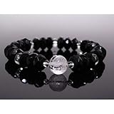 天然石 オニキス&龍彫刻水晶ブレスレット