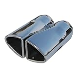 Flowmaster 15302 Exhaust Tip - Split Oval - 2pcs - Polished SS Fits 2.00 in. Tubing -... by Flowmaster
