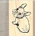 Cute French Bulldog Rubber Stamp - Wood Mounted