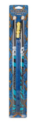 Rockband Rubber Tip Drum Sticks - Blue Tiger