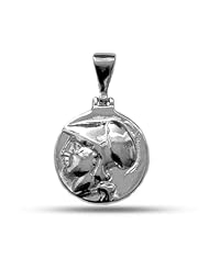 Sterling Silver Rhodium Plated Athena Greek Goddess Pendant