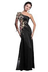 Sexy Floor Length Beaded Sheer Mermaid 3/4 Sleeves Evening Dress/Homecoming Dress/Prom Dress/Wedding Party Dress 