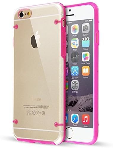 6 Case, iPhone 6 Case, SGM (TM) [Slim Hybrid] Case for iphone 6 4.7 [Clear Case] - iPhone 6 Bumper Case - With SGM (TM) Microfiber Cleaning Cloth (Hot Pink)