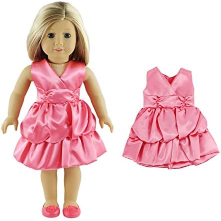 Glamerup: Kara - Fancy Party Mini Doll Dress in Pink, for Most 18 inch Dolls