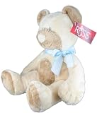 Plush Stuffed Teddy Bear w/ Rattle Sound in Blue by Russ Berrie
