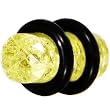2 Gauge Citrine Iced Cubic Cz Plug