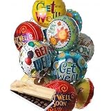 12 Mylar Balloon Bouquet with Chocolates, Get Well by GiftTree.com