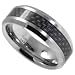 Tungsten Carbide 8 mm (5/16 in.) Comfort Fit Flat Wedding Band Ring w/ Black Carbon Fiber Center