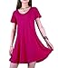 Favelem Womens Short Sleeve Comfy Flowy Loose Fit Long Tunic Top T shirt Dresses