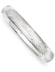 14k 7/16 Wg Florentine Engraved Hinged Bangle, Best Quality Free Gift Box Satisfaction Guaranteed