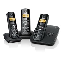 Gigaset A585 Trio - DECT Schnurlostelefon (mit 3 Mobilteilen inkl. Ladeschale) pianoschwarz