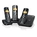 Gigaset A585 Trio - DECT Schnurlostelefon (mit 3 Mobilteilen inkl. Ladeschale) pianoschwarz